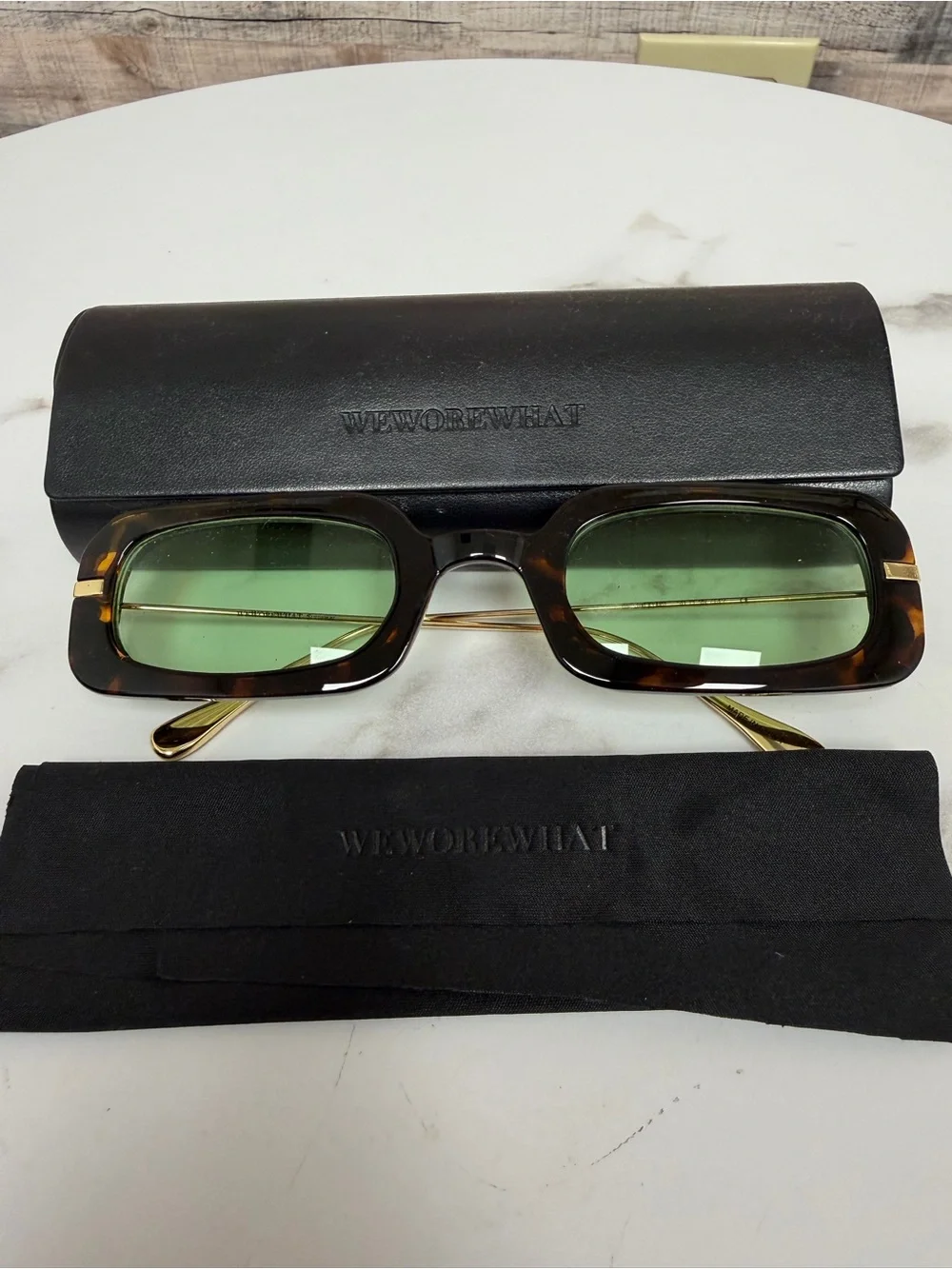 WeWoreWhat Brown Tortoiseshell Acetate Sunglasses